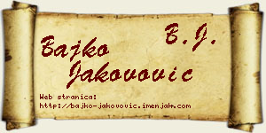 Bajko Jakovović vizit kartica